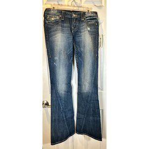 NWT True Religion Jeans Women's Joey Big T 28 Twisted Leg Flare Flap Pocket